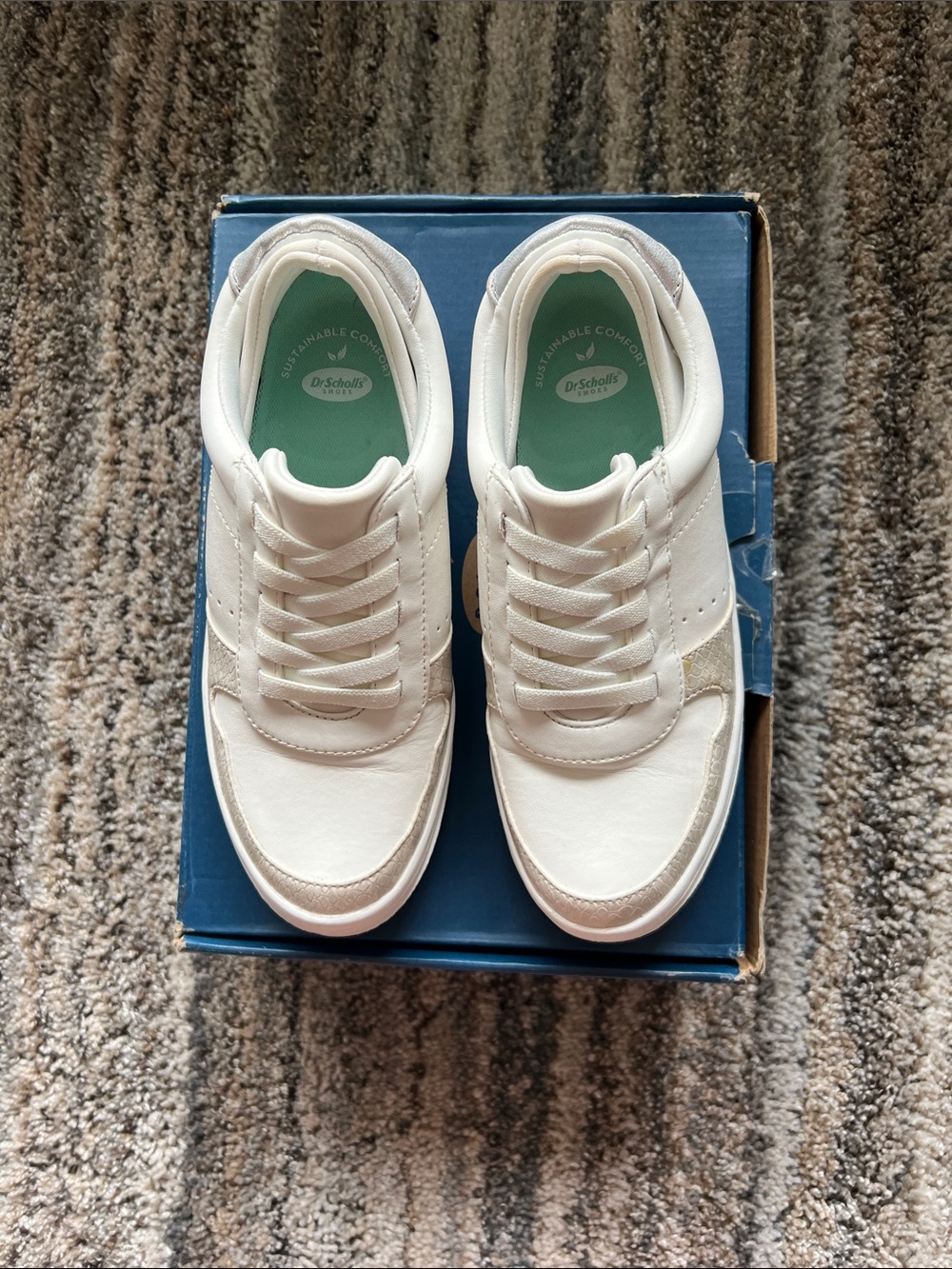 Dr. Scholl's Cream & White Women's Platform Low-Top Sneakers - Picture 4 of 5